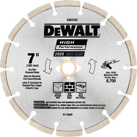 DeWalt HP 7 in. D X 5/8 and 7/8 in. Steel Segmented Rim Diamond Saw Blade 1 pk