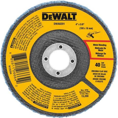 DeWalt 4 in. D X 5/8 in. Zirconia Type 29 Flap Disc 40 Grit 1 pc