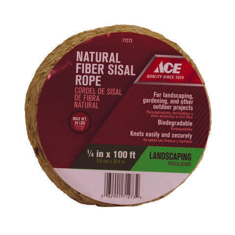 Ace 1/4 in. D X 100 ft. L Natural Twisted Sisal Rope