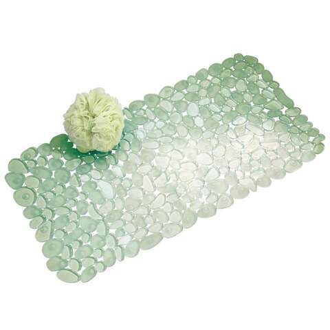 iDesign 26-1/2 in. L X 13-3/4 in. W Green Vinyl Bath Mat