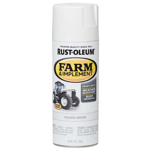 Rust-Oleum Specialty Indoor and Outdoor Gloss White Farm & Implement 12 oz, Pack of 6