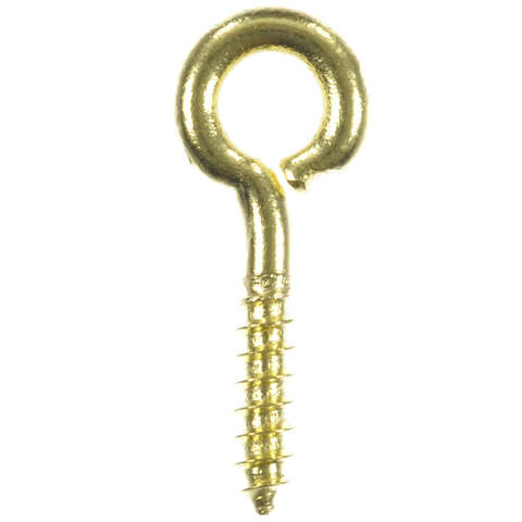 Ace 3/32 in. D X 13/16 in. L Polished Brass Screw Eye 7 lb. cap. 7 pk, Pack of 5