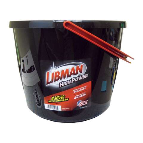 Libman High Power Dual Compartment 4 gal Bucket Black/Red, Pack of 3