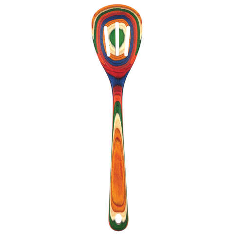 Totally Bamboo Baltique Multicolored Birch Wood Slotted Spoon