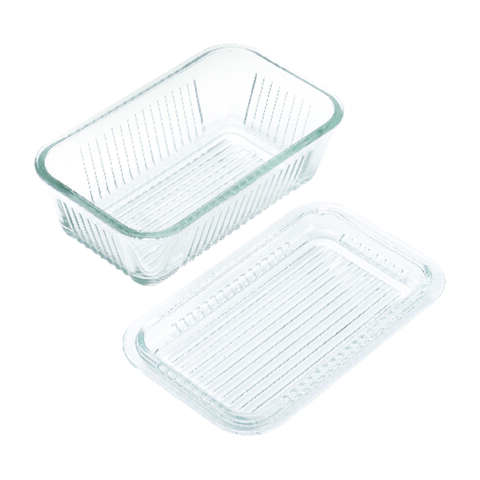 Lifetime Clear Glass Multi Function Butter Dish 1 pk, Pack of 4