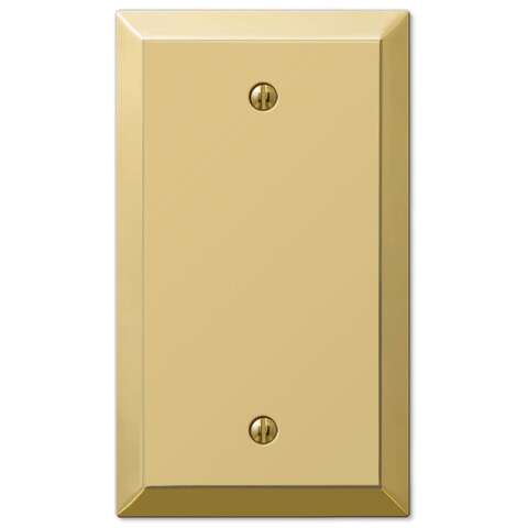 Amerelle Century Polished Brass 1 gang Stamped Steel Blank Wall Plate 1 pk