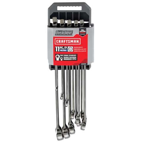 Craftsman OVERDRIVE 6 Point Metric Wrench Set 11 pc