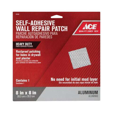 Ace 8 in. L X 8 in. W Reinforced Aluminum White Self Adhesive Wall Repair Patch, Pack of 12