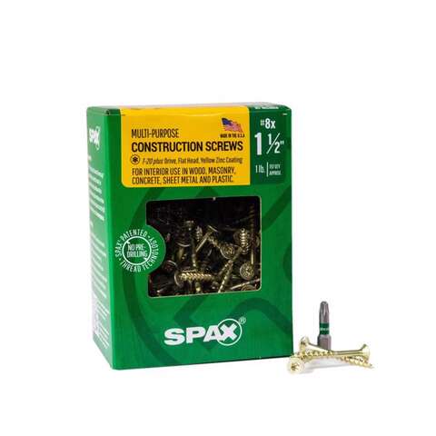 SPAX Multi-Material No. 8 in. X 1-1/2 in. L T-20+ Flat Head Serrated Construction Screws