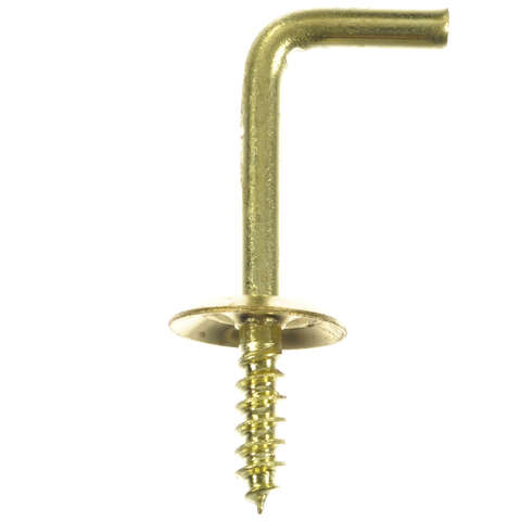 Ace Medium Polished Brass Green Brass 1-7/64 in. L Shoulder Hook 6 lb 4 pk, Pack of 5