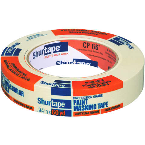 Shurtape 0.94 in. W X 60 yd L Tan High Strength Painter's Tape 1 pk, Pack of 36