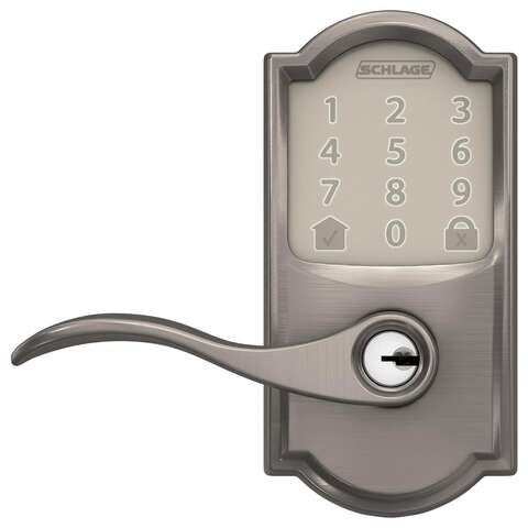 Schlage Encode Satin Nickel Metal WiFi Deadbolt with Accent Lever