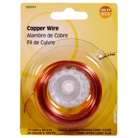 Hillman 100 ft. L Copper 24 Ga. Wire, Pack of 10