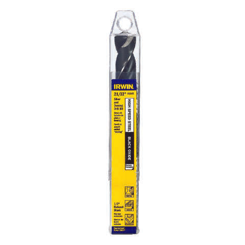 Irwin 21/32 in. X 6 in. L High Speed Steel Drill Bit Straight Shank 1 pc