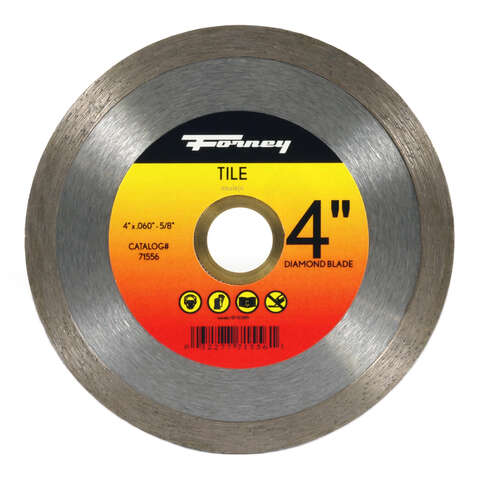 Forney 4 in. D X 5/8 in. Tile Cutting Diamond Continuous Rim Circular Saw Blade 1 pc