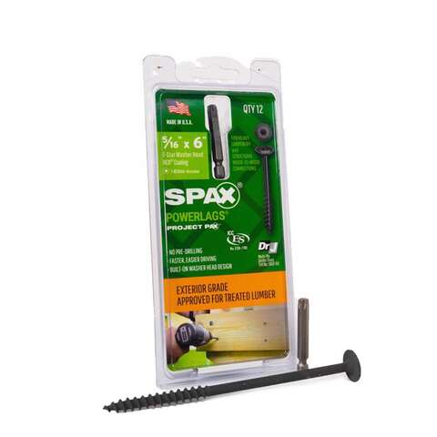 SPAX PowerLag 5/16 in. in. X 6 in. L T-40 Washer Head Serrated Structural Screws