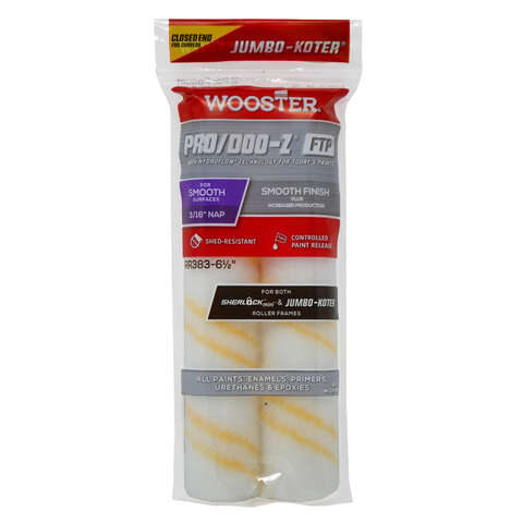 Wooster Jumbo-Koter Woven 6-1/2 in. W X 3/16 in. Jumbo Paint Roller Cover 2 pk