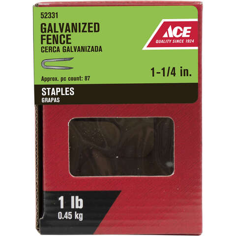 Ace 0.25 in. W X 1-1/4 in. L Galvanized Steel Fence Staples 1 lb