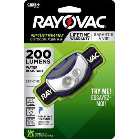 Rayovac Sportsman 200 lm Multicolored LED Head Lamp AAA Battery