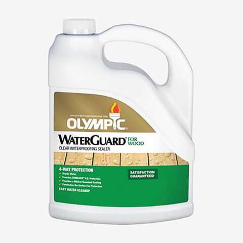 Olympic WaterGuard Low Luster Clear Oil-Based Waterproofer Wood Protector 1 gal, Pack of 4