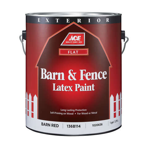 Ace Flat Barn Red Barn and Fence Paint Exterior 1 gal, Pack of 4