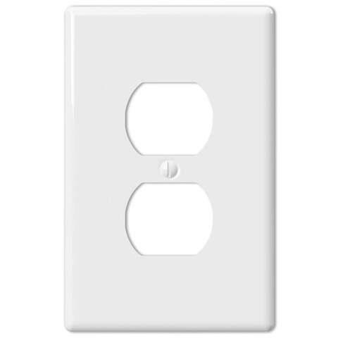 Amerelle Metro White 1 gang Ceramic Duplex Wall Plate 1 pk