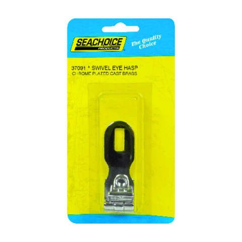 Seachoice Chrome-Plated Brass 3 in. L X 1 in. W Swivel Eye Hasp 1 pk