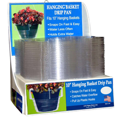 Curtis Wagner Plastics Plastic Hanging Basket Drip Pan Clear, Pack of 50