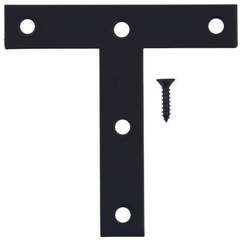 Hampton 4 in. H X 4 in. W X 4 in. L Black Steel T-Plate, Pack of 20