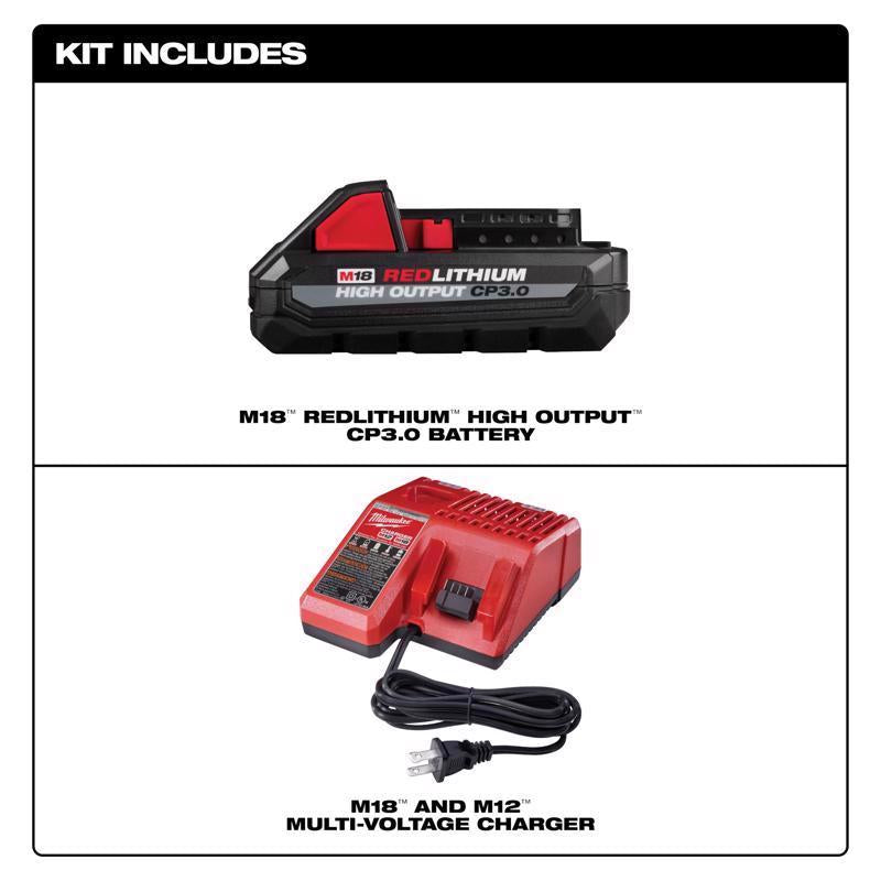 Milwaukee M18 REDLITHIUM CP 3 Ah Lithium-Ion Battery and Charger Starter Kit 2 pc