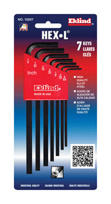 Eklind Hex-L 5/64 to 1/4 in. SAE L-Handle Hex Key Set 7 pc