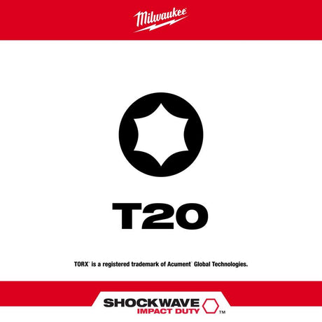 Milwaukee Shockwave Torx T20 X 3-1/2 in. L Impact Driver Bit Steel 5 pk
