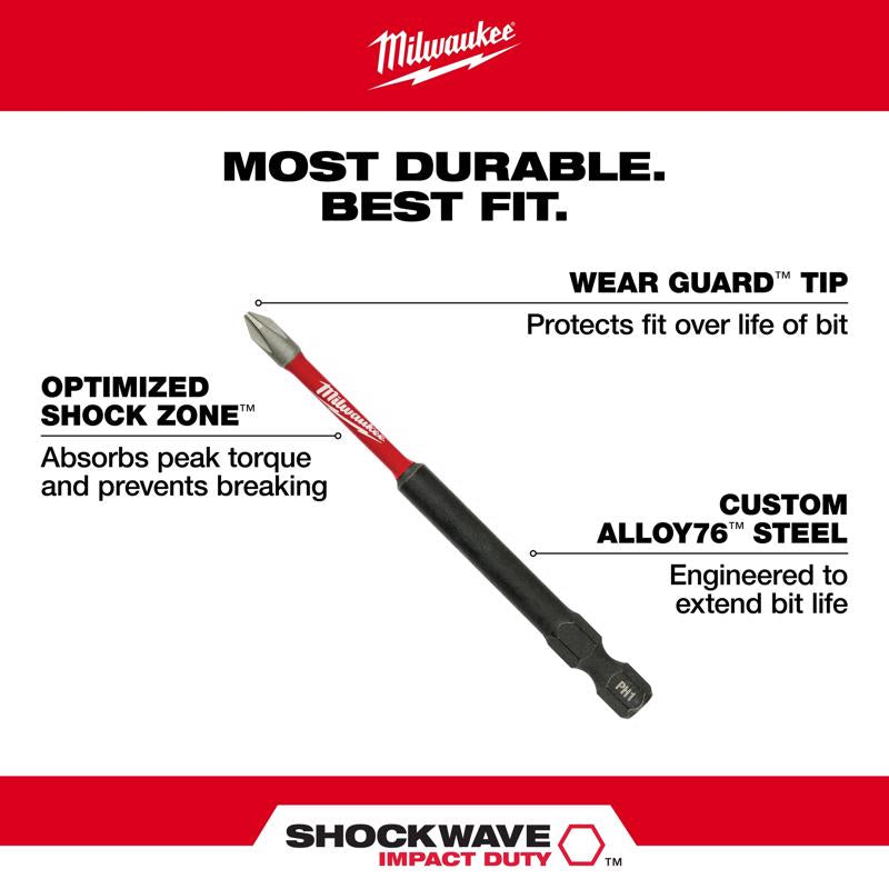 Milwaukee Shockwave Torx T20 X 3-1/2 in. L Impact Driver Bit Steel 5 pk