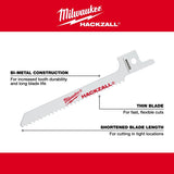 Milwaukee Sawzall 6 in. Bi-Metal Wood cutting Reciprocating Saw Blade 4/6 TPI 5 pk