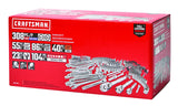 Craftsman 1/4, 3/8 and 1/2 in. drive Metric and SAE 6 and 12 Point Mechanic's Tool Set 308 pc