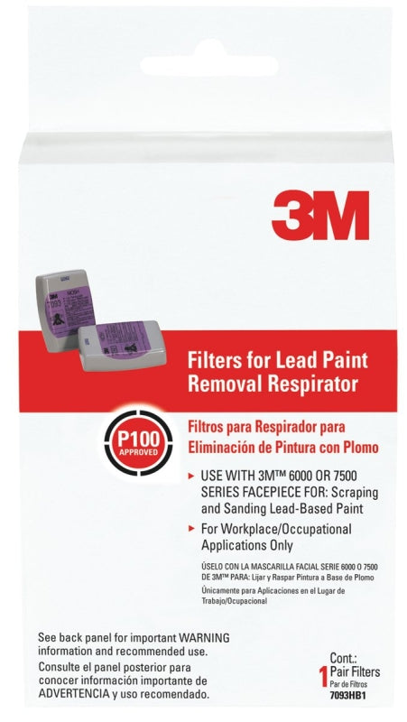 3M P100 Series 7093H1-DC Respirator Cartridge, Bayonet, Plastic Frame