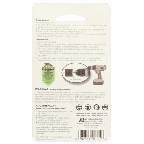 Gator 3/4 in. D X 3/4 in. L Aluminum Oxide Drum Sander Kit 50 Grit Coarse 1 pc