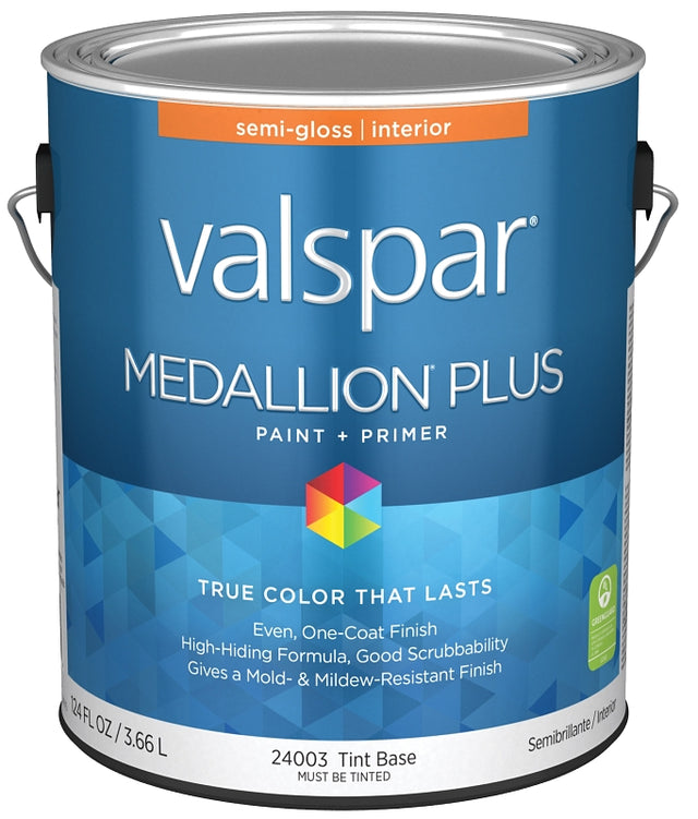 Medallion Plus 2700 Series 028.0024003.007 Interior Paint and Primer, Tint, Semi-Gloss, White, 1 gal Plastic Can, Pack of 4