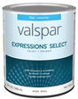 Expressions Select 4100 Series 028.0041000.005 Interior Paint and Primer, Acrylic, Flat, White, 1 qt Plastic Can