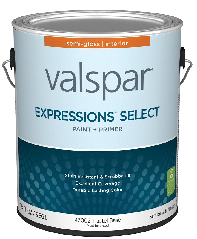 Expressions Select 4300 Series 028.0043002.007 Interior Paint and Primer, Pastel, Semi-Gloss, White, 1 gal Plastic Can, Pack of 4