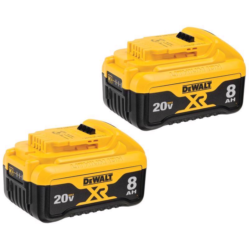 DeWalt 20V MAX XR DCB208-2 8 Ah Lithium-Ion Battery 2 pc