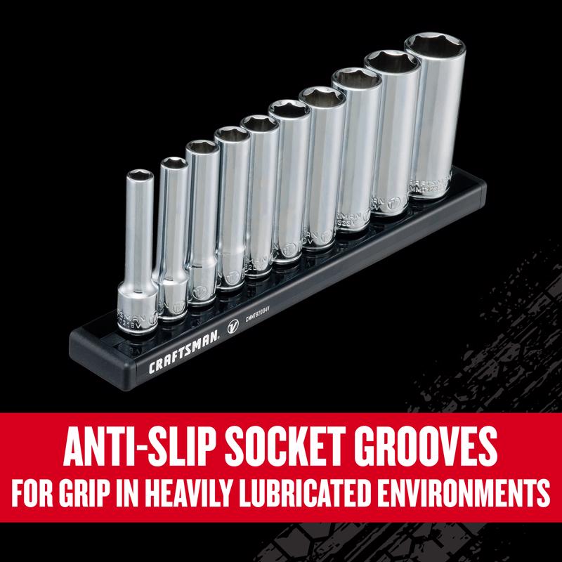 Craftsman V-Series 1/4 in. drive SAE 6 Point Deep Socket Set 10 pc