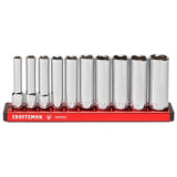 Craftsman V-Series 1/4 in. drive Metric 6 Point Deep Socket Set 10 pc