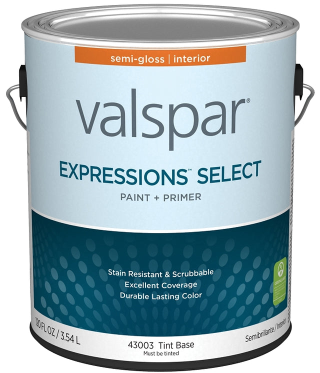 Expressions Select 4300 Series 028.0043003.007 Interior Paint and Primer, Tint, Semi-Gloss, White, 1 gal Plastic Can, Pack of 4