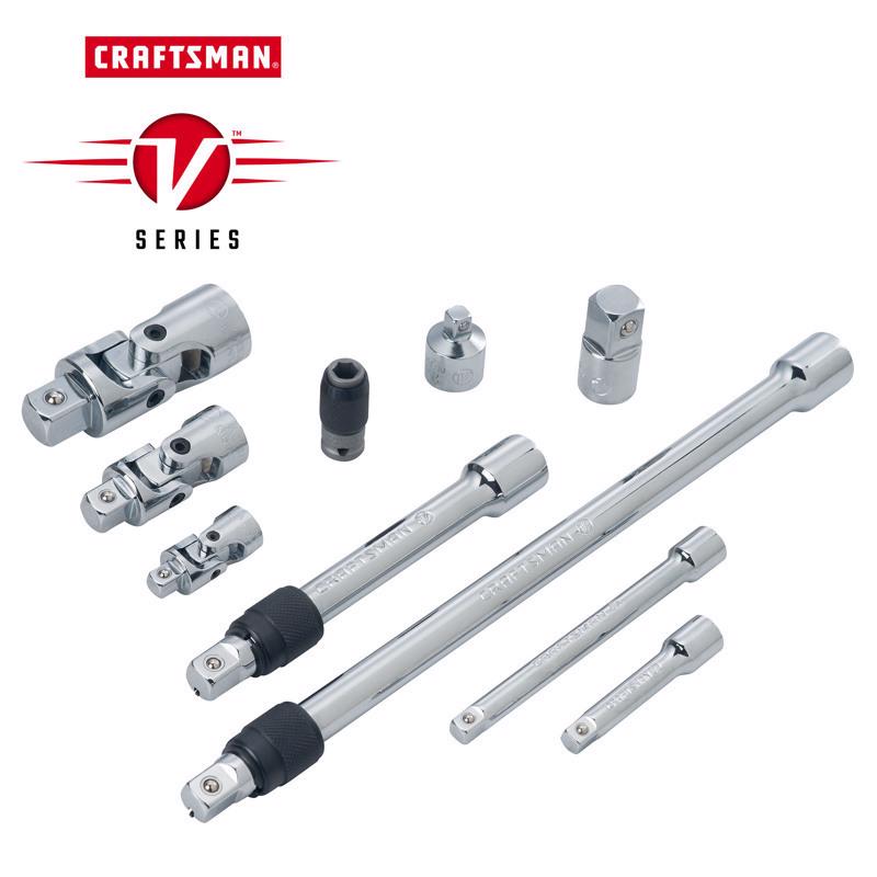 Craftsman V-Series 1/4, 3/8 and 1/2 in. drive Socket Accessory Set 10 pc
