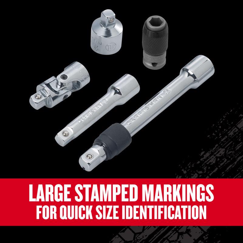 Craftsman V-Series 1/4, 3/8 and 1/2 in. drive Socket Accessory Set 10 pc