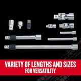 Craftsman V-Series 1/4, 3/8 and 1/2 in. drive Socket Accessory Set 10 pc