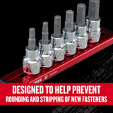 Craftsman V-Series X-Tract Technology 3/8 in. drive Metric Hex Bit Socket Set 6 pc