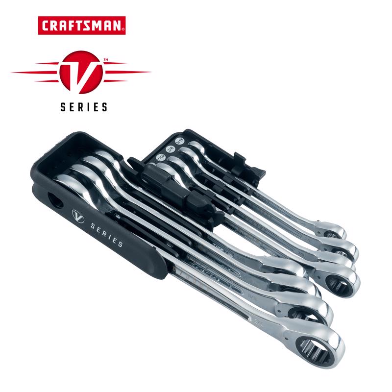 Craftsman V-Series SAE Reversible Ratcheting Combination Wrench Set 8 pc