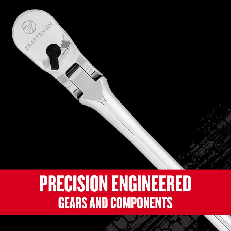 Craftsman V-Series 1/2, 1/4 and 3/8 in. drive Long Flex Head Ratchet Set